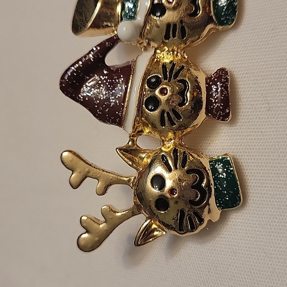 Christmas Cats Brooch - Picture 3 of 5